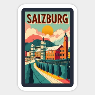 A Vintage Travel Art of Salzburg - Austria Sticker